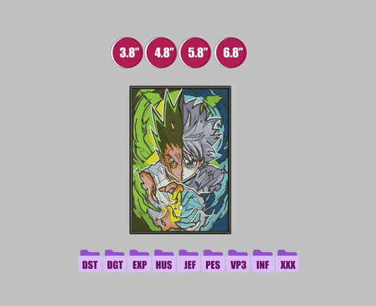 GON X KILLUA Anime Embroidery Design, Anime Machine Embroidery Design 172