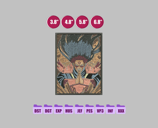 Hashirama Anime Embroidery Design, Anime Machine Embroidery Design 173