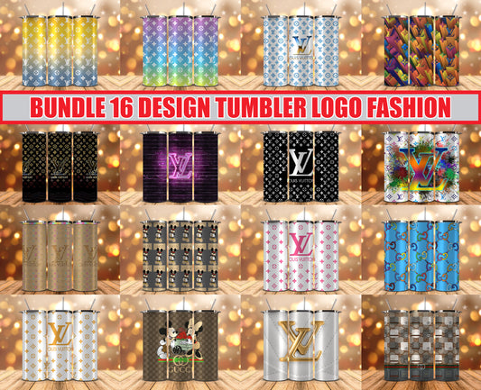 Bundle Logo Fashion Luxury Tumbler Wrap, Full Tumbler Wrap, Tumblers Designs Skinny Straight & Tapered Png 17