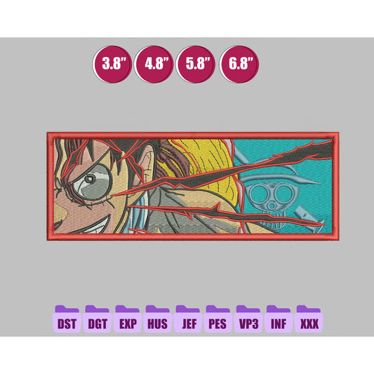 One Piece Rectangle Anime Embroidery Design, One Piece Embroidery 17