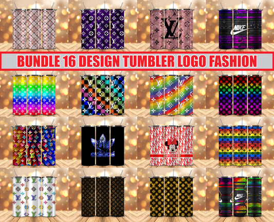 Bundle Logo Fashion Luxury Tumbler Wrap, Full Tumbler Wrap, Tumblers Designs Skinny Straight & Tapered Png 18