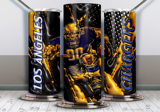 Chargers Tumbler Wrap , 3D Nfl Tumbler Wrap, Nfl Mascot Tumbler  19