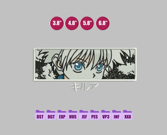 Killua Zoldyck Anime Embroidery Design, Anime Machine Embroidery Design 198