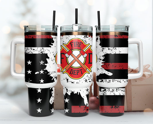 Firefighter Tumbler Wrap 40oz , 40oz Tumbler Sublimation Png , Tumbler Wrap 19