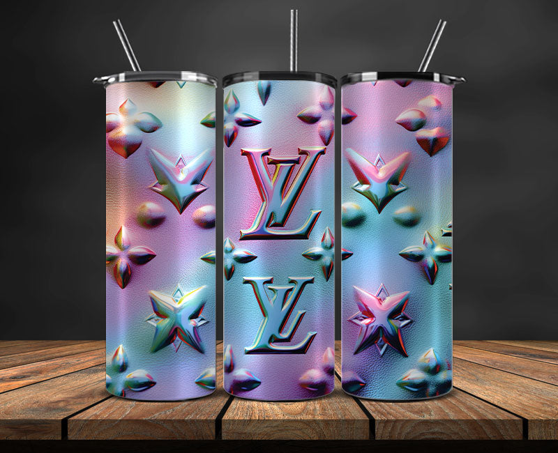 Logo LV 3d Inflatable, Fashion Patterns, Logo Fashion Tumbler 19