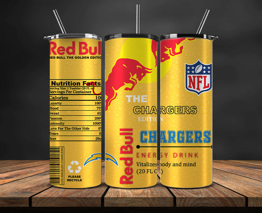 Los Angeles Chargers Tumbler Wraps, NFL Red Bull Tumbler Wrap 19