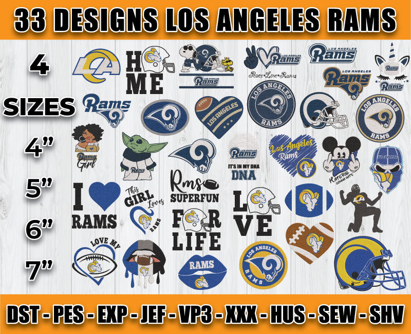 Los Angeles Rams Football Logo Embroidery Bundle, Bundle NFL Logo Embr ...