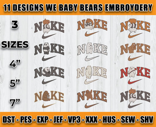 11 Design We Baby Bears Embroidery, Bundle Cartoon Embroidery 01