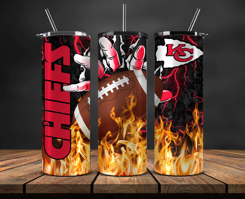 Kansas City Chiefs Tumbler Wrap, Fire Hand Tumbler Wrap DS 01