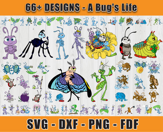 66 Designs A Bug's Life Svg Bundle, Bundle Cartoon Svg 01