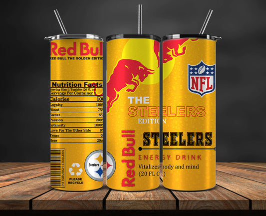 Pittsburgh Steelers Tumbler Wraps, NFL Red Bull Tumbler Wrap 01
