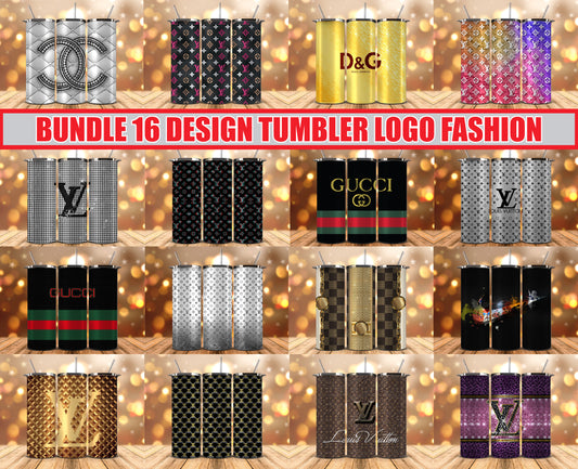 Bundle Logo Fashion Luxury Tumbler Wrap, Full Tumbler Wrap, Tumblers Designs Skinny Straight & Tapered Png 20