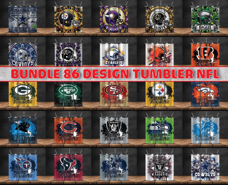 Bundle NFL  Logo Tumbler Wrap, Bundle Sport Tumbler 102