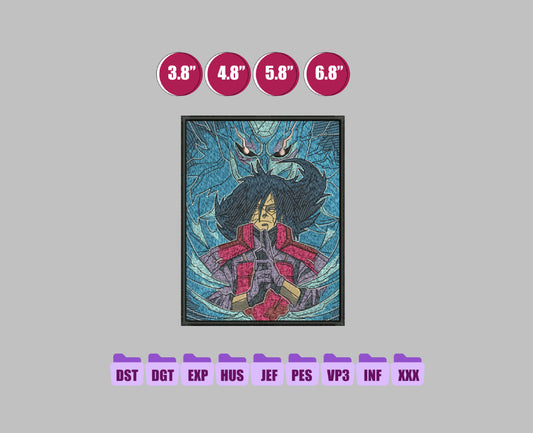 DIBUJO Madara Susano Anime Embroidery Design, Anime Machine Embroidery Design 213