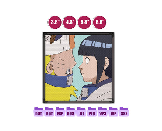 NARUTO AND HINATA Anime Embroidery Design, Anime Machine Embroidery Design 217