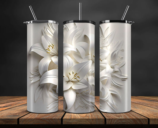 3D Flowers Tumbler Wrap, 3D Floral Sublimation Tumbler Design , 3D Tumbler Wrap,Instant Digital Download PNG 21