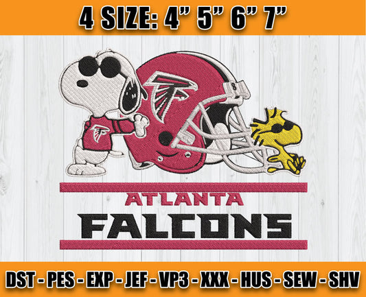 Atlanta Falcons Embroidery, Snoopy Embroidery, NFL Machine Embroidery Digital 22