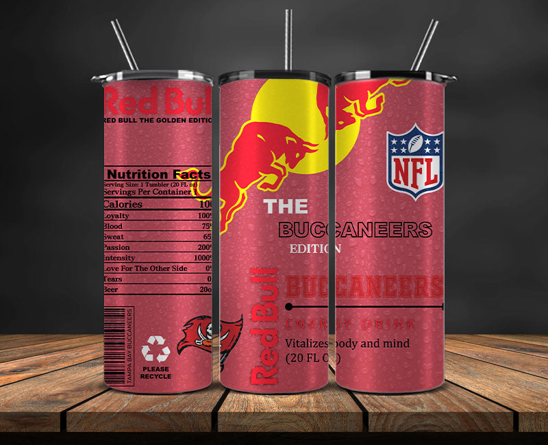 Tampa Bay Buccaneers Tumbler Wraps, NFL Red Bull Tumbler Wrap 22