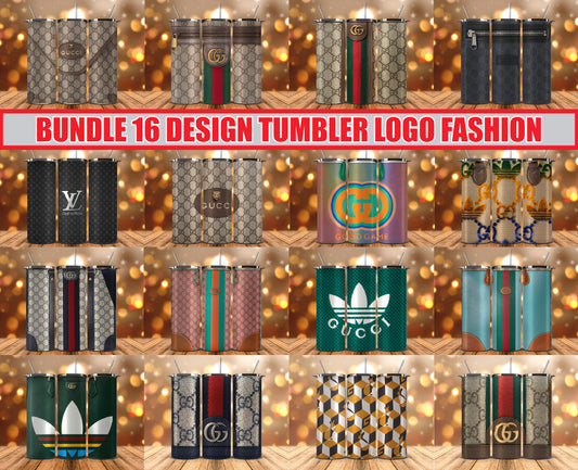 Bundle Logo Fashion Luxury Tumbler Wrap, Full Tumbler Wrap, Tumblers Designs Skinny Straight & Tapered Png 22