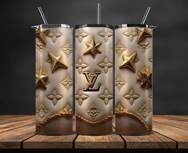 Logo LV 3d Inflatable, Fashion Patterns, Logo Fashion Tumbler 22