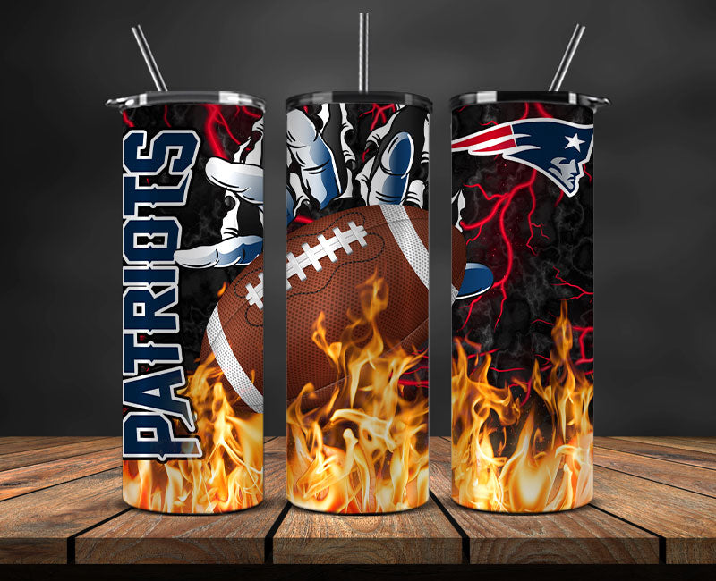 New England Patriots Tumbler Wrap, Fire Hand Tumbler Wrap DS 22