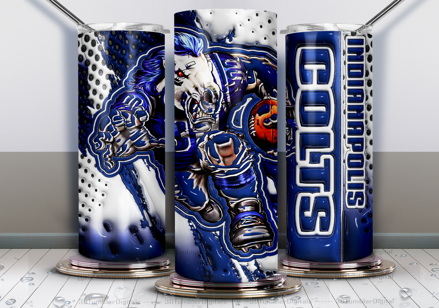 Colts Tumbler Wrap , 3D Nfl Tumbler Wrap, Nfl Mascot Tumbler  23