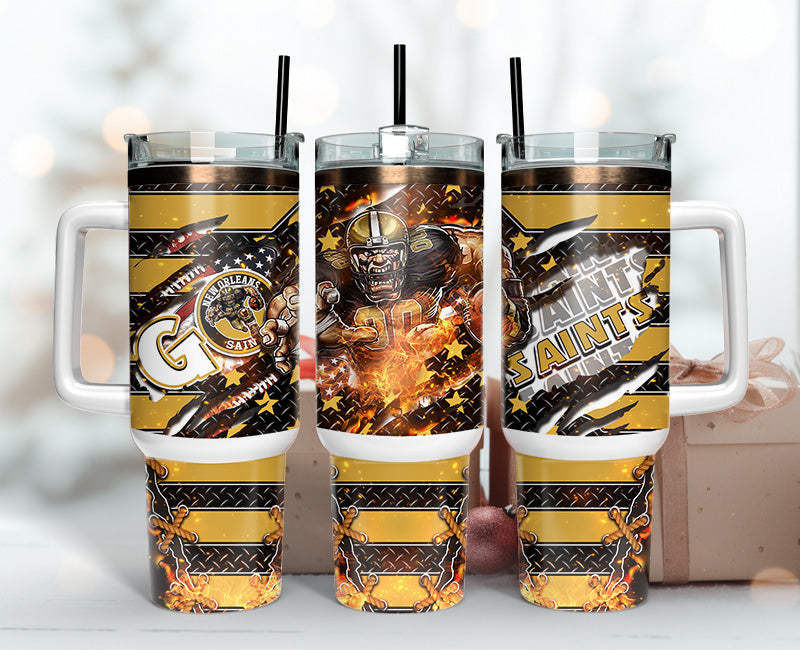 New Orleans Saints Tumbler 40oz Png,  40oz Tumbler Skinny  23