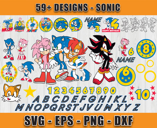 59 Designs Sonic Svg Bundle, Bundle Cartoon Svg 24