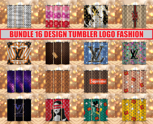 Bundle Logo Fashion Luxury Tumbler Wrap, Full Tumbler Wrap, Tumblers Designs Skinny Straight & Tapered Png 24
