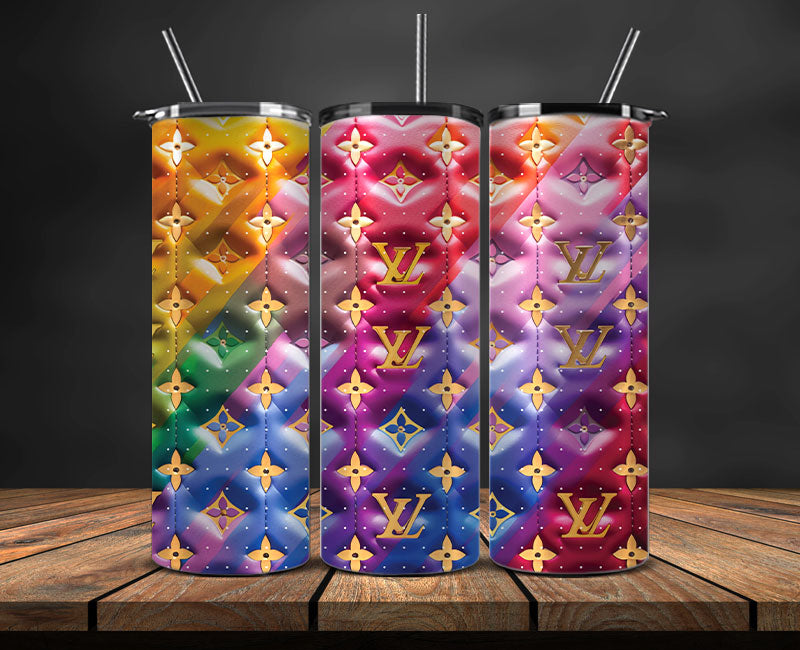 Logo LV 3d Inflatable, Fashion Patterns, Logo Fashion Tumbler 25