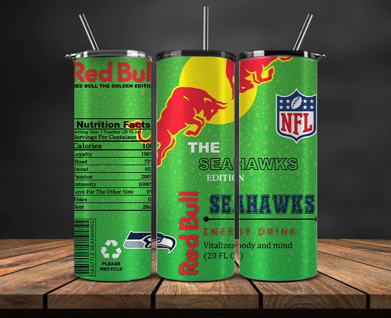 Seattle Seahawks Tumbler Wraps, NFL Red Bull Tumbler Wrap 25