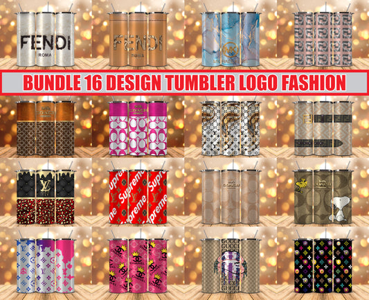 Bundle Logo Fashion Luxury Tumbler Wrap, Full Tumbler Wrap, Tumblers Designs Skinny Straight & Tapered Png 25