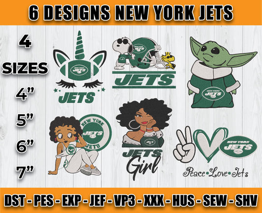 New York Jets Football Logo Embroidery Bundle, Bundle NFL Logo Embroidery