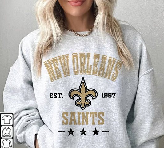 New Orleans Saints Football Sweatshirt png ,  T-Shirt Png, NFL T-Shirt Design 261