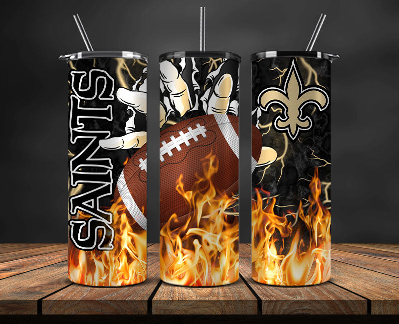 New Orleans Saints Tumbler Wrap, Fire Hand Tumbler Wrap DS 26