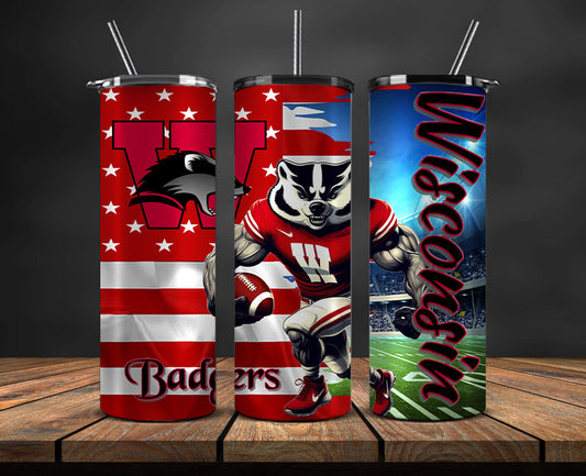 Badgers Tumbler Wrap, NCAA University College Tumbler Wraps DS-26