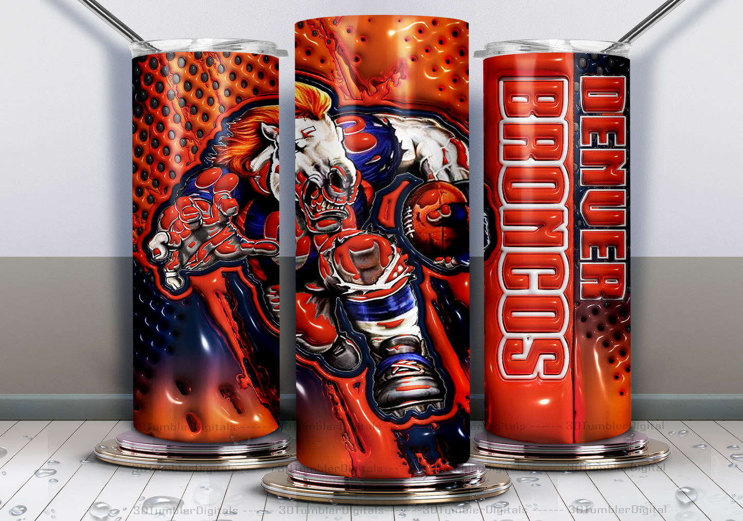 Broncos Tumbler Wrap , 3D Nfl Tumbler Wrap, Nfl Mascot Tumbler  27