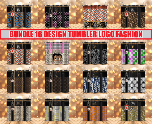 Bundle Logo Fashion Luxury Tumbler Wrap, Full Tumbler Wrap, Tumblers Designs Skinny Straight & Tapered Png 27