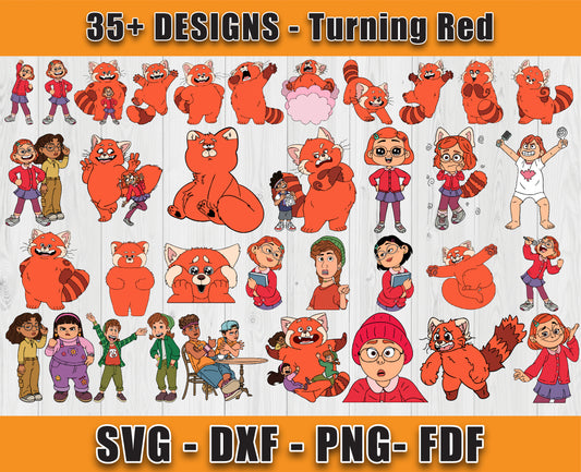 35 Designs Turning Red Svg Bundle, Bundle Cartoon Svg 28