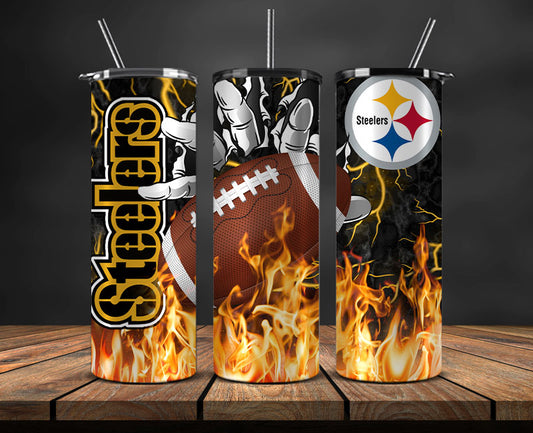 Pittsburgh Steelers Tumbler Wrap, Fire Hand Tumbler Wrap DS 28