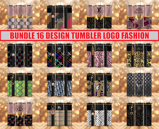 Bundle Logo Fashion Luxury Tumbler Wrap, Full Tumbler Wrap, Tumblers Designs Skinny Straight & Tapered Png 29