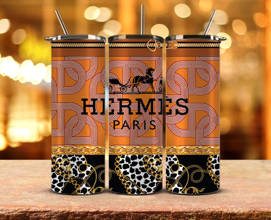 Hermes  Tumbler Wrap, Hermes Tumbler Png, Hermes Logo,Luxury Logo Brand 02