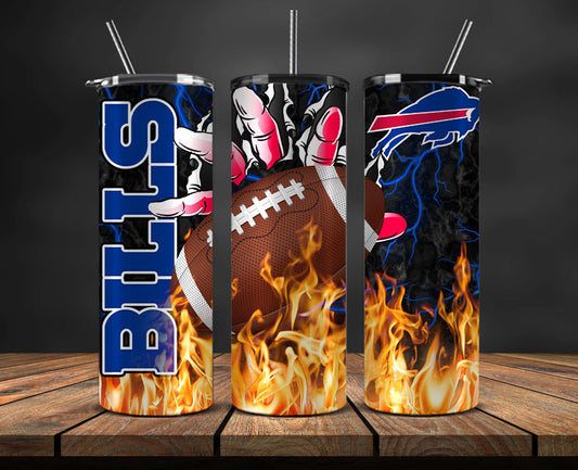 Buffalo Bills Tumbler Wrap, Fire Hand Tumbler Wrap DS 02