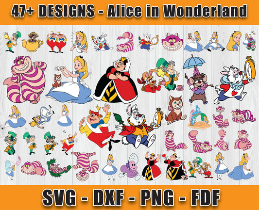 47 Designs Alice in Wonderland Svg Bundle, Bundle Cartoon Svg 02