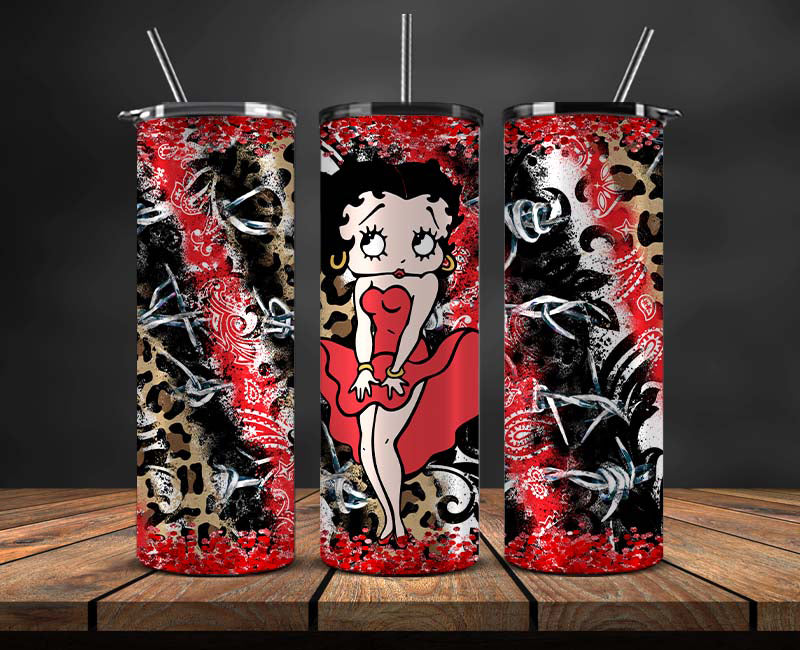 Betty Boop Skinny Tumbler Wrap, Betty Boop Tumbler Wrap ,Betty Boop Design 02