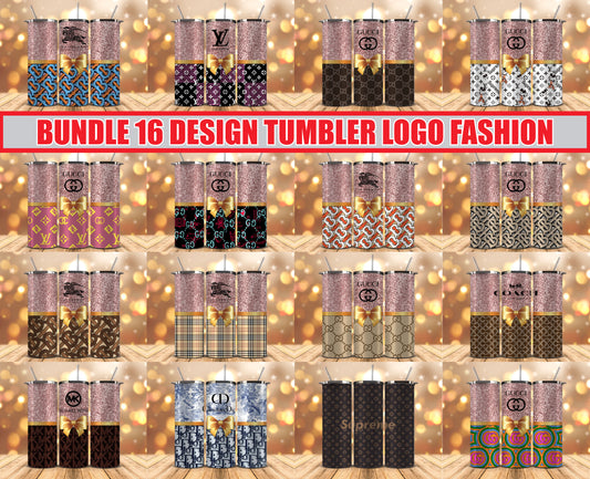 Bundle Logo Fashion Luxury Tumbler Wrap, Full Tumbler Wrap, Tumblers Designs Skinny Straight & Tapered Png 30