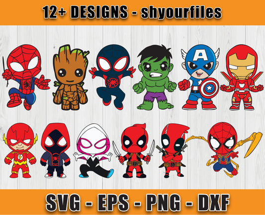 12 Designs Spider Man Svg Bundle, Bundle Cartoon Svg 30