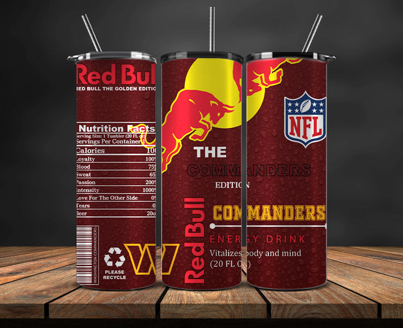 Washington Commanders Tumbler Wraps, NFL Red Bull Tumbler Wrap 31