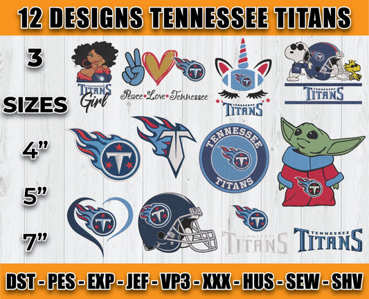 Tennessee Titans Football Logo Embroidery Bundle, Bundle NFL Logo Embroidery