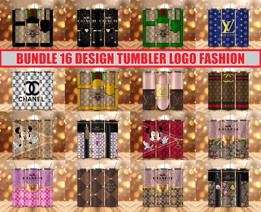 Bundle Logo Fashion Luxury Tumbler Wrap, Full Tumbler Wrap, Tumblers Designs Skinny Straight & Tapered Png 31